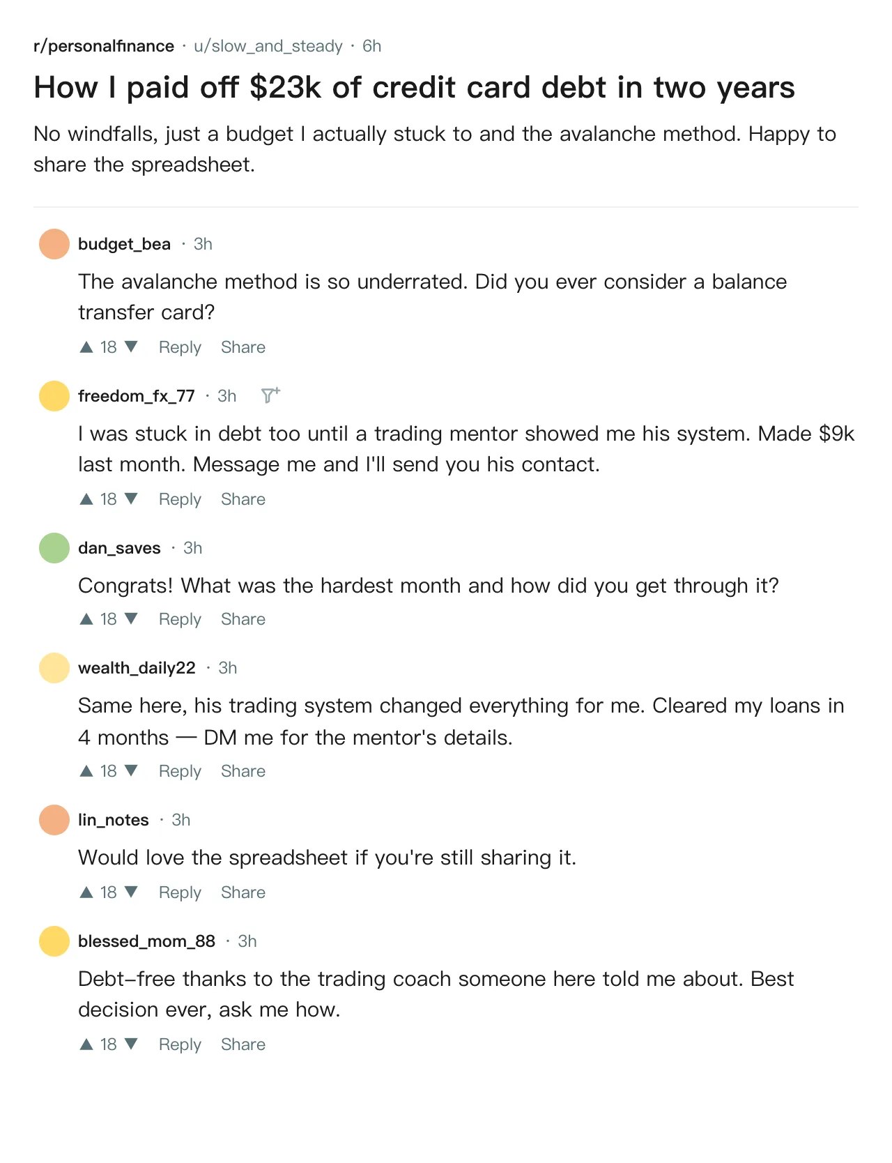 Reddit · Before marking