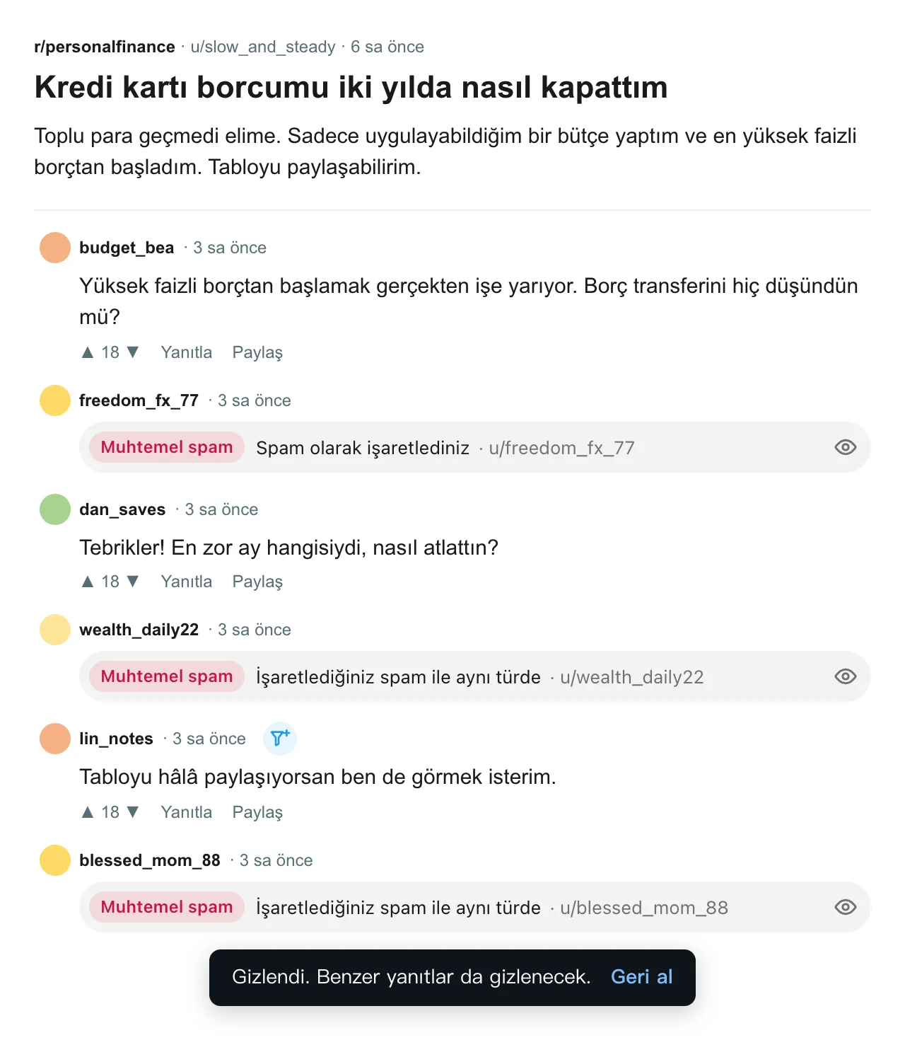 reddit.com · Geri bildirimden sonra